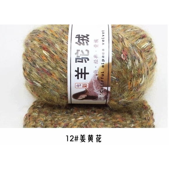 Firefly Hope 4 Skein 50g Alpaca Tweed Yarn, Luxuriously Soft & Warm Medium Worsted Weight Yarn for Knitting & Crochet, Scarves, Sweaters, Afghans & Blankets, Ginger Yellow