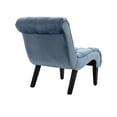 thumbnail image 4 of Silla / silla de ocio de la sala de estar sin acento de terciopelo moderno, silla cómoda de botón de tela tapizada con piernas de madera para el dormitorio, 4 of 5