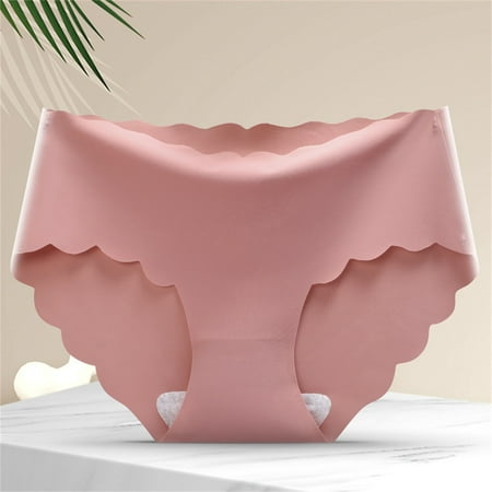 Pavied Seamless Underwear Womens Underwear Seamless Breathable Hipster Panties No Show Stretch Ice Silk Underwear Bikini Panties High Waisted Underwear Bikini Underwear Pink XL
