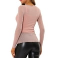 thumbnail image 4 of INSPIRE CHIC Women's Glitter Mesh See Through Blouse with Spaghetti Strap Camisole S Pink, 4 of 7