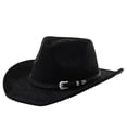 thumbnail image 4 of QWERTY Western Cowboy Hat with Curved Brim Ethnic Style Fedora for Outdoor Travel, 4 of 5