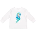 thumbnail image 3 of Inktastic Cute Mermaid, Blue Hair, Little Mermaid, Crown Girls Long Sleeve Toddler T-Shirt, 3 of 5