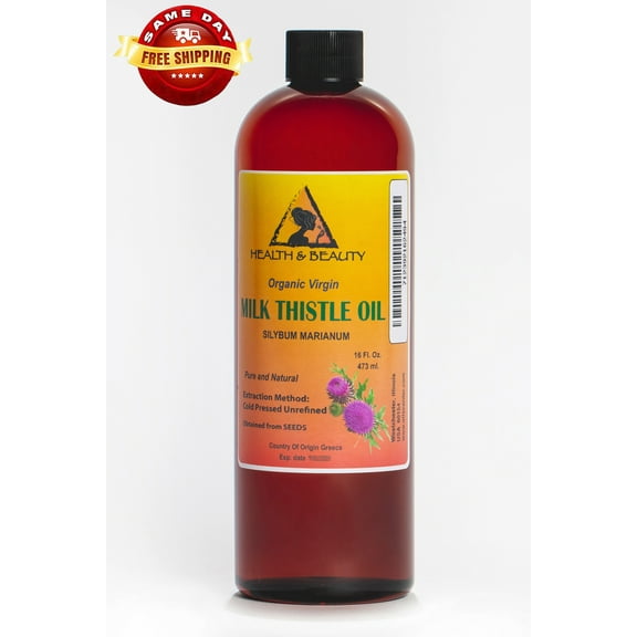 MILK THISTLE SEED OIL UNREFINED ORGANIC VIRGIN COLD PRESSED PURE NATURAL 48 OZ