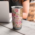 thumbnail image 4 of 20 Oz Golden Retriever with Flowers Coffee Tumbler Double Wall Insulated Stainless Steel Water Bottle | Metal Reusable Thermoses Flask with Cup Cap | Leak & Sweat Proof with Anti-Dust Lid, 4 of 7