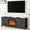 Black #2, variant on Farmhouse Fireplace TV Stand for 65-75 Inch TVs, Black Entertainment Center with 23" Electric Fireplace, Media Console with Double Doors and Storage for Living Room/Bedroom