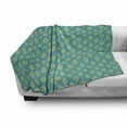 thumbnail image 2 of Mexican Soft Flannel Fleece Throw Blanket, Folkloric Like Repetitive and Culturally Inspired Ornamental Pattern, Cozy Plush for Indoor and Outdoor Use, 60" x 80", Seafoam and Multicolor, by Ambesonne, 2 of 5