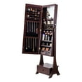 thumbnail image 1 of VEVOR Mirror Jewelry Cabinet Standing Mirror with Storage Full Length Brown, 1 of 9
