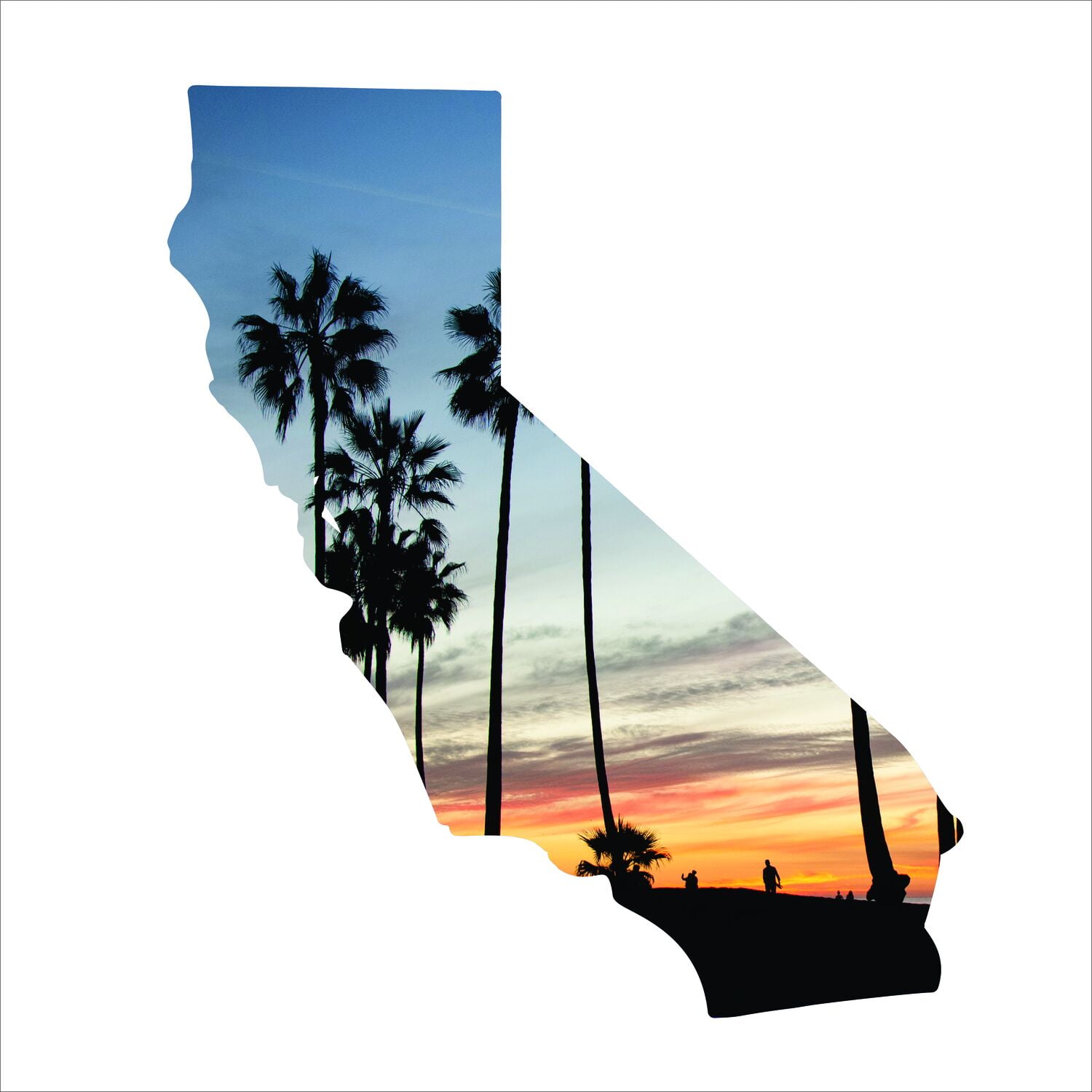 Precision Metal Art California Silhouette Metal Laser Cut Wall Art with