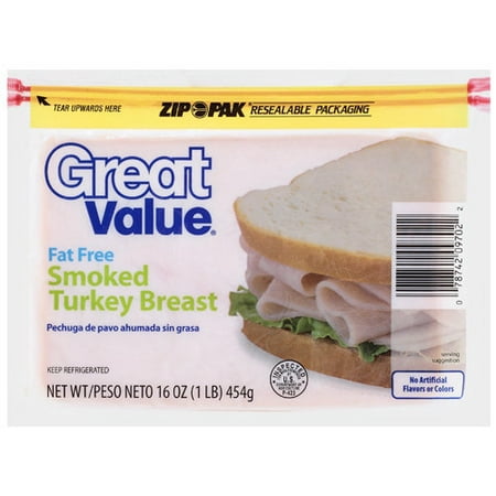 Great Value Fat-Free Smoked Turkey Breast, 16 Oz.