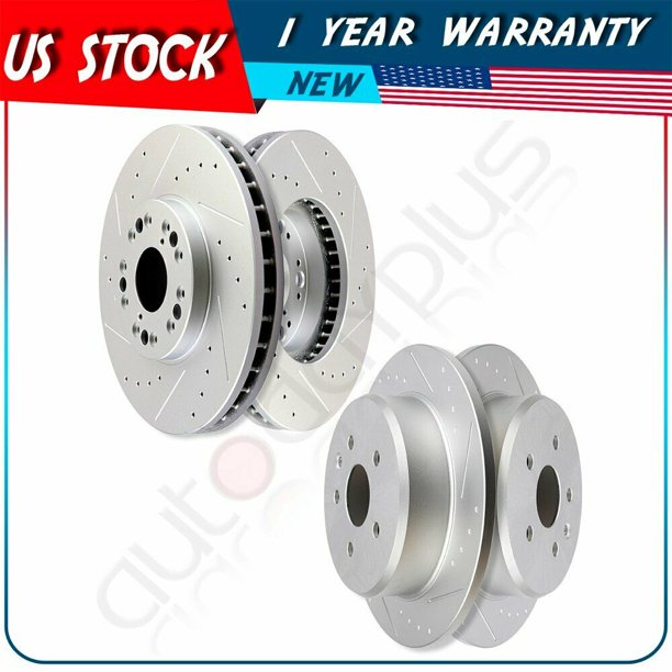 Front Rear Drilled Slotted Brake Rotors For Lexus GS300 GS400 GS430
