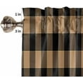 thumbnail image 5 of Kitchen Curtains 36 Inch Length, Retro Country Star Farmhouse Curtains & Drapes, Brown Black Buffalo Plaid Rod Pocket Window Curtains for Living Room/Bedroom/Bathroom, 27.5x36, 2 Panels, 5 of 5