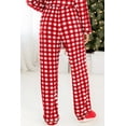 thumbnail image 5 of Women's Fiery Red Christmas Plaid Print Pajama Set - Cozy Long Sleeve Shirt and Casual Pants | [ZhiHiMeRi] | (US 16-18)XL, 5 of 6
