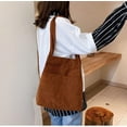 thumbnail image 4 of CoCopeaunts Corduroy Tote Bag for Women Large Shoulder Bag Solid Color Students Vintage Bag Commute Satchel Bag with Pockets, 4 of 6