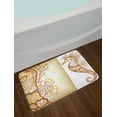thumbnail image 2 of Animal Bath Mat, Seahorse Figure Marine Fishes Exotic Ocean Underwater World Aquatic Illustration, Non-Slip Plush Mat Bathroom Kitchen Laundry Room Decor, 29.5 X 17.5 Inches, Cream Brown, Ambesonne, 2 of 2