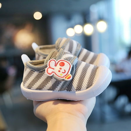 

Toyella Baby Toddler Shoes Cartoon Single Shoes Soft Sole Baby Sneakers Grey 18