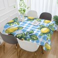 thumbnail image 2 of Yayeee Tablecloths 60" x 60" Rectangle Wrinkle Resistant Party Table Cover, Cartoon Plaid Lemon, 2 of 8