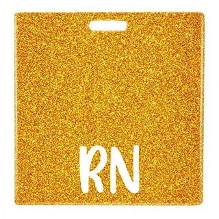  Plifal RN BSN Badge Buddy Card Nurse Nursing Accessories  Glitter Horizontal Badge Identification Tags : Office Products