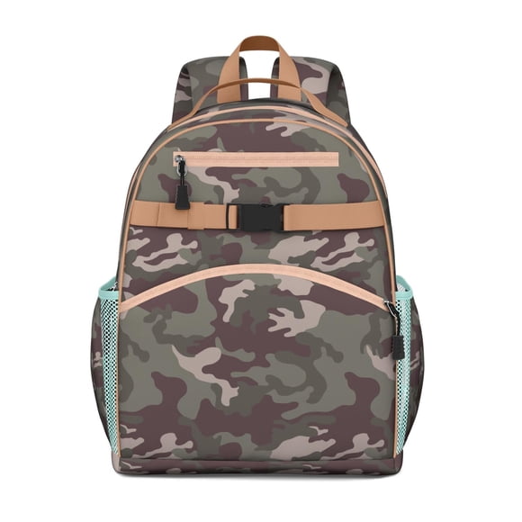 Camo Student Backpack Bookbag Tactical Army Camouflage Woodland Desert Military Jungle Pattern Lightweight Durable Chest Strap for Studentss Outdoor School