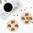 thumbnail image 4 of Yiaed Fall Turkey Print Leather Coasters for Drinks - Cup Coasters Coffee Table Kitchen Table Bar, Home & Office Gifts Handmade Drink Coasters-Round Shape, 4 of 6