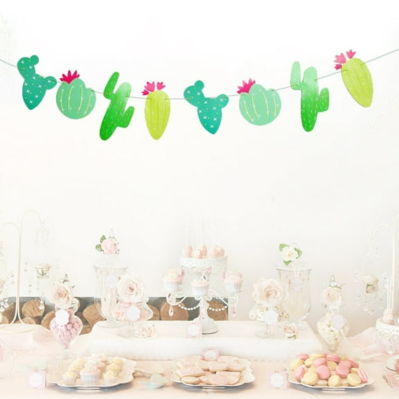 HONMEET Cactus Banner Assorted Colors Western Party Supplies Wall Hanging Decoration for Birthday and Event Decor
