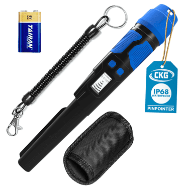 CKG Metal Detector Pinpointer 360° Detection, Professional Metal Detector Wand for Adults with LCD Screen & 3 Alert Modes, Fully Waterproof IP68, Color Blue