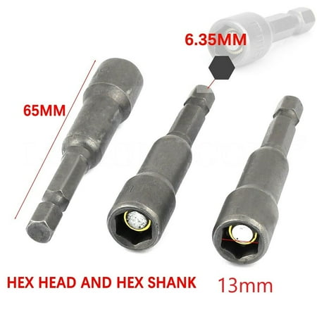 

3PCS HEX MAGNETIC NUT DRIVER IMPACT DRILL BIT 8-12MM NUTS POWER TOOLS BITS