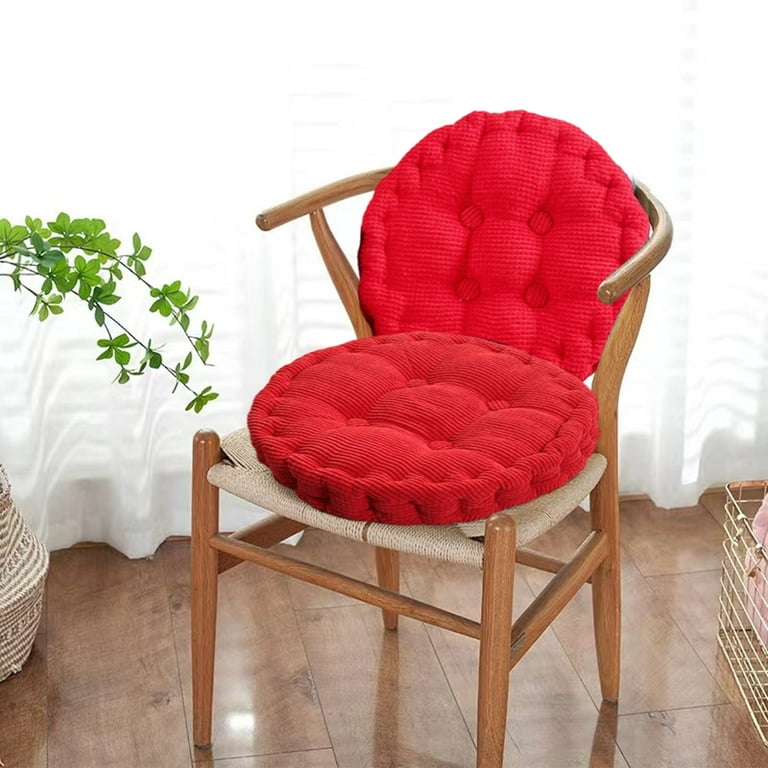 Seat Pads For Chairs,Solid-Color Corduroy Thickened Round Seat