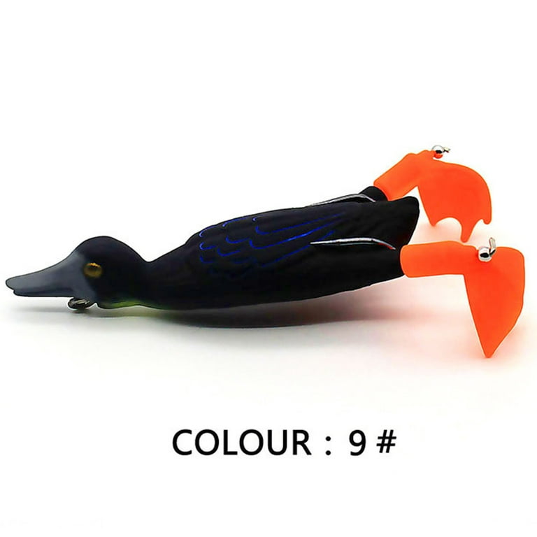 Duck Lure Soft Bait Silicone Fishing Lures Hooks , Floating