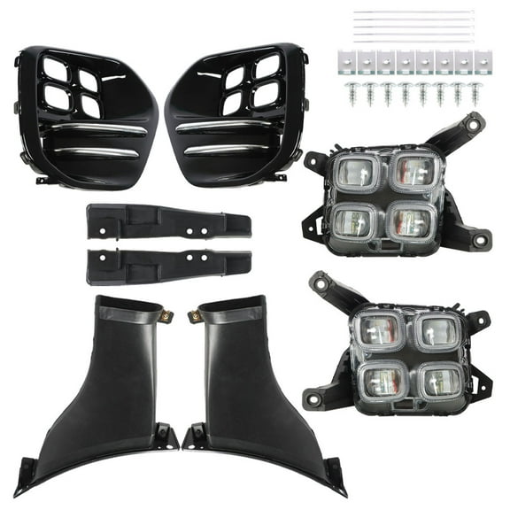 LABLT LED DRL Fog Lights Front Lamps & Fog Light Bezel Kit for 2016 -2018 KIA Sportage
