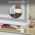 thumbnail image 6 of Vanity Mirror with Lights 31.5" x 22.8" Makeup Mirror with Crystal Light Strip and Hollywood Vanity Mirror wtih Smart Touch Control 3 Colors Dimmable Light Strip & 10X Magnification, 6 of 9
