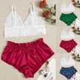 thumbnail image 5 of Fancifize Women's 2 Piece Pajamas Set Lace Spaghetti Strap Bra and Satin Panty Sleepwear Casual Sleepwear, 5 of 5