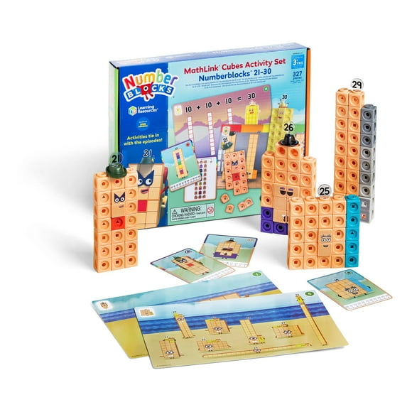 Learning Resources Cubes MathLink Numberblocks 21-30 Ensemble pour Enfants de 3 Ans, 20 Activités Liées à la Série Télé, Jouets Sensoriels pour Autisme, Multicolore, HM96321UK