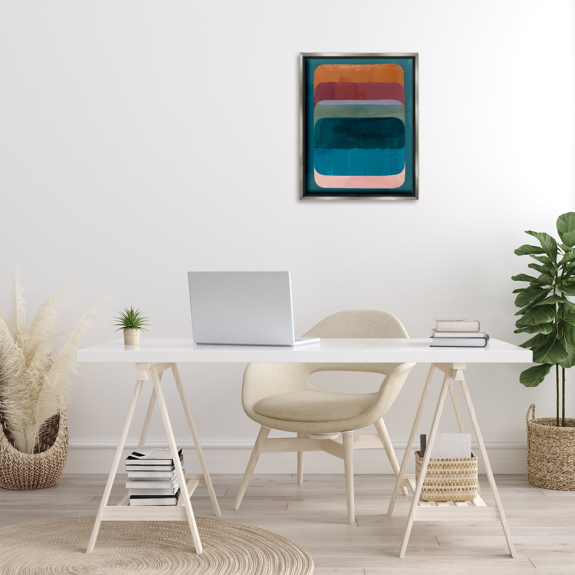 Stupell Industries Rustic Inspired Ombre Pattern Abstract Painting Gray Floater Framed Canvas Art Print Wall Art, 17 x 21
