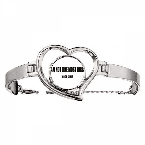 Quote Joke Most Girls Said Bracelet Heart Jewelry Wire Bangle