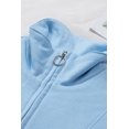 thumbnail image 3 of ABPHQTO Sudadera de mujer azul cielo con cremallera y bolsillos en un color liso, 3 of 5