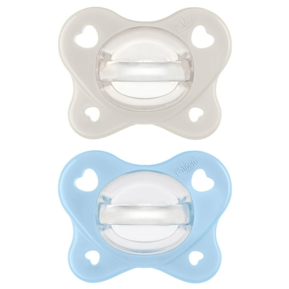 Chicco PhysioForma Dual Soft Pacifier Pearl/Sky 2-6m 2pk, New