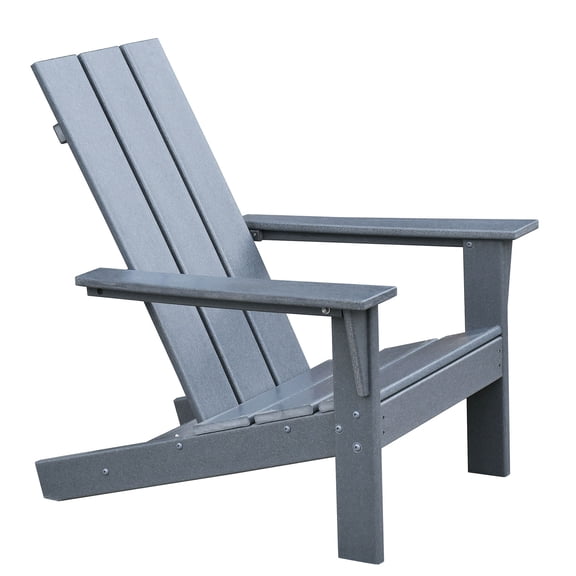 Zinkitool HDPE Outdoor Adirondack Chair, with All-Weather Design, Dark Gray, 29.5 X 21.8 X 33 in