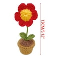 thumbnail image 3 of KBODIU Handmades Knitted Flowers Woven Potted Flowers Rose Crochets Self-made Simulated Flower Office Decorations Finished Wool Products, 3 of 5