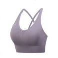 thumbnail image 1 of Sujetador deportivo sin aros de talla grande europeo y americano, estilo chaleco, fruncido, transpirable, a prueba de golpes, para fitness, yoga y deportes, 1 of 6