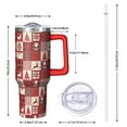 thumbnail image 2 of Red Christmas Patchwork Pattern Tumbler with Handle and Lid,40oz Double Wall Vacuum Insulated Tumbler,Cups Gift for Women and Men, 2 of 7