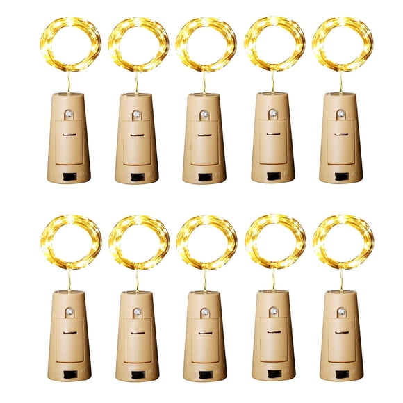 Guirnalda de luces Aluan para botellas de vino, 12 LED, paquete de 10