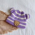 thumbnail image 1 of Gorro de bebé de otoño e invierno, estilo coreano, gorro de bebé a rayas, gorro de oso bonito, gorro de lana para niños y niñas, 1 of 6