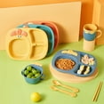 thumbnail image 1 of enjoywould Ensemble de Couverts Compartiment à Radis Forme Bol Tasse Assiette de Dîner de Qualité Alimentaire, 1 of 8