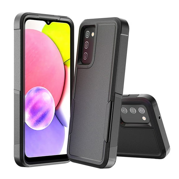 Rtmgob for Samsung Galaxy A03s Case, Dual Layer Protective Cell Cases Cover, Full Body Rugged Shockproof for Galaxy A03S Case (Black)