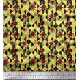 thumbnail image 1 of Soimoi Yellow Viscose Chiffon Fabric Geometric & Rose Floral Print Fabric by the Yard 42 Inch Wide, 1 of 3