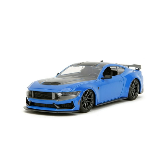 2024 Ford Mustang Dark Horse, Blue w/Black Stripes - Jada Toys 35276 - 1/24 Scale Diecast Model Car