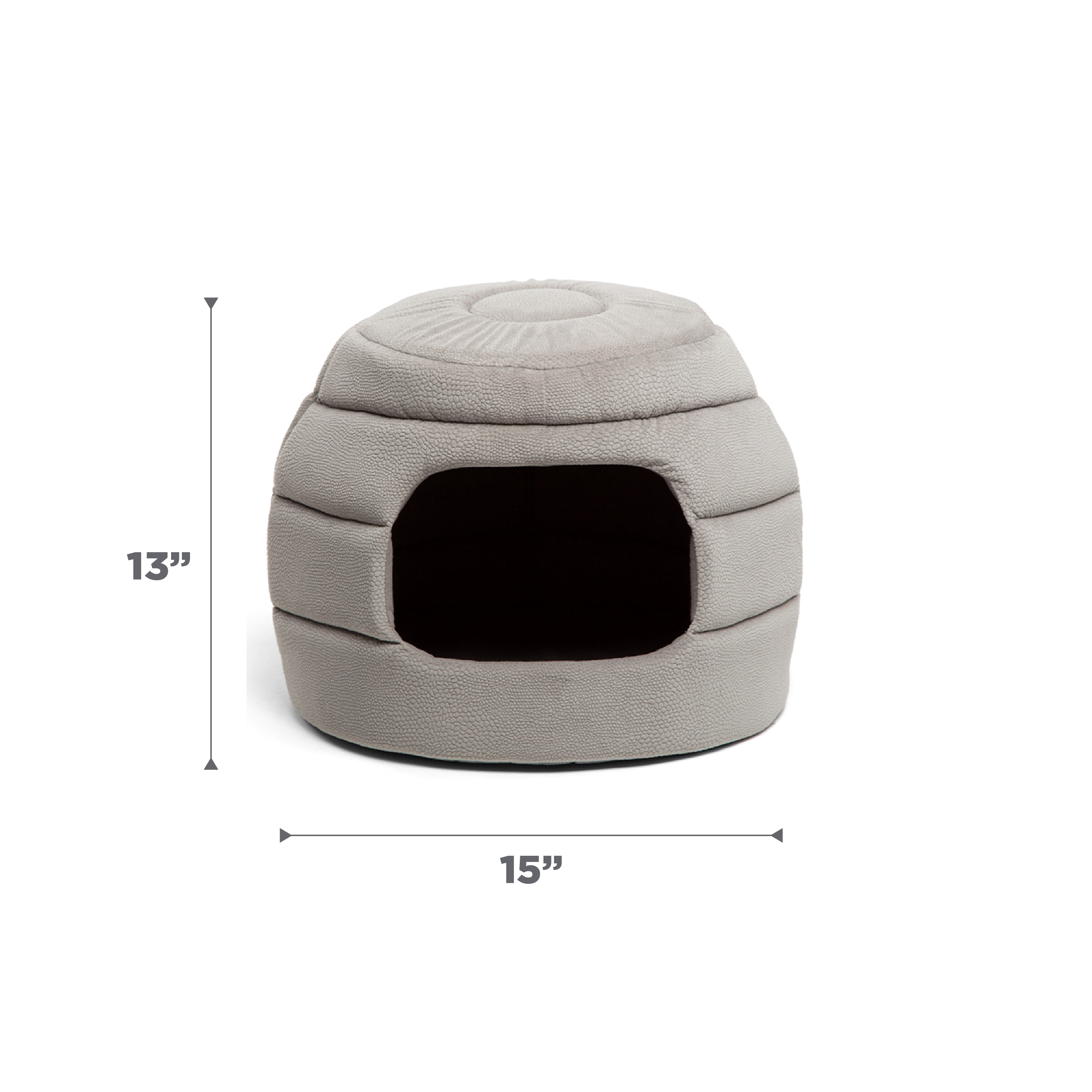 Best Friends by Sheri 2 in 1 Honeycomb Convertible Cat and Dog Cave Bed for Small Pets, Ilan Microfiber, Gray, Standard