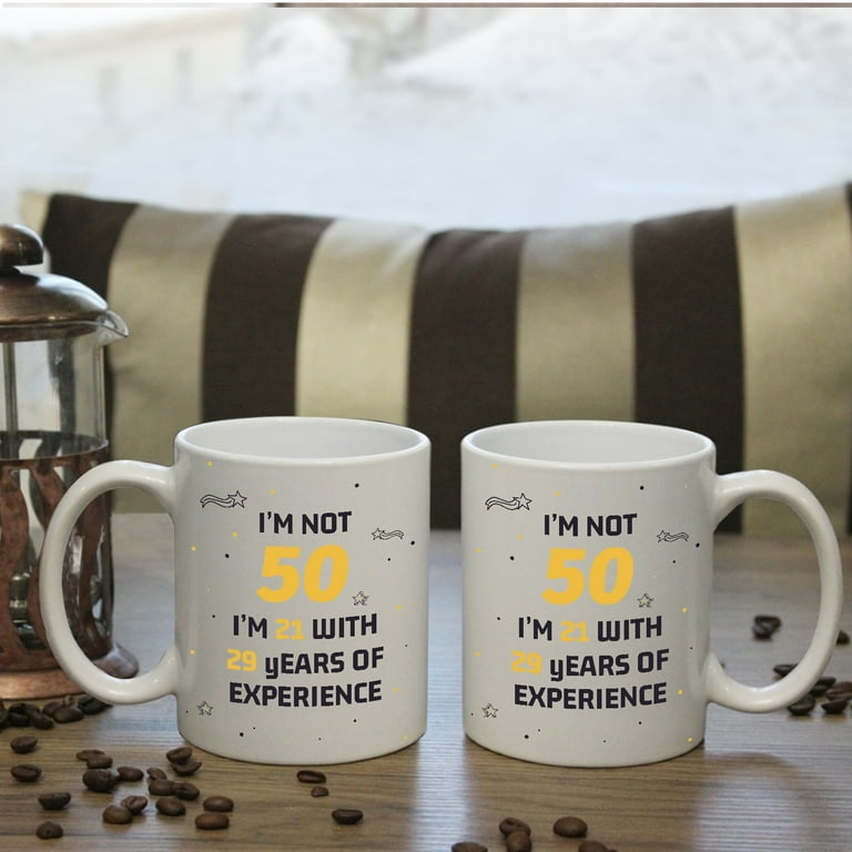 Kaayee Funny 50th Birthday Coffee Mug,Best Fabulous Gift Idea for Family,Friend,Funny Gag Present,Happy 50 Years Old Celebration,White