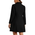 thumbnail image 3 of Abrigo largo INSPIRE CHIC para mujer, con solapa de muesca, de doble botonadura y mangas largas, color negro S, 3 of 6