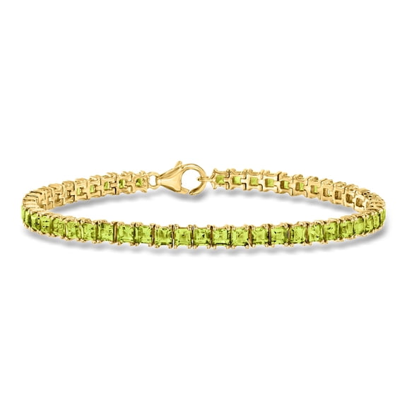 Ross-Simons 8.00 ct. t.w. Square Peridot Tennis Bracelet in 18kt Gold Over Sterling, Women's, Adult